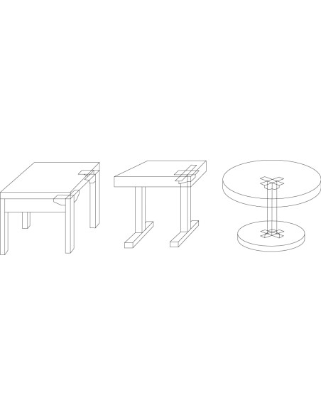 Ferragem para mesa PÉ rettangolare Aço zinco branco
