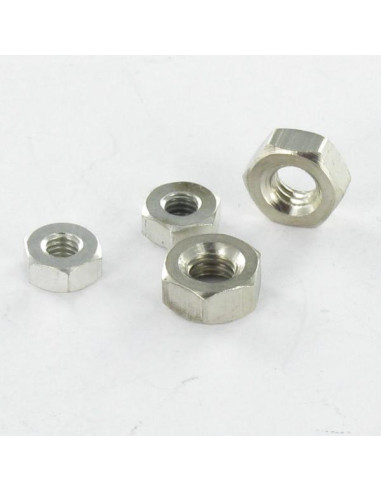 Porca Bronze niquelado hexagonal HU M8 - Parafuso Express