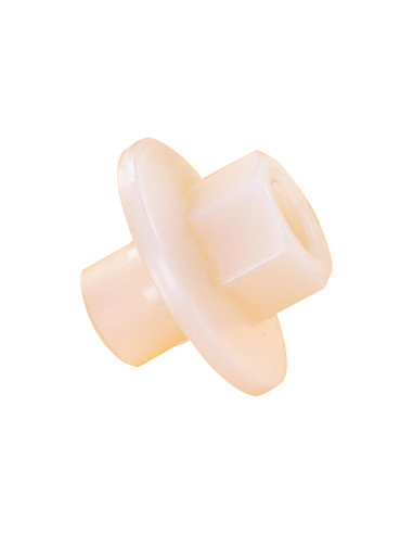 Porca serrilhada ombro natural nylon M4 - Parafuso Express