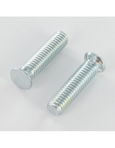 Parafuso de metais cabeça fresada dentado M6X25 diâmetro da cabeça 8,5 Aço zinco branco