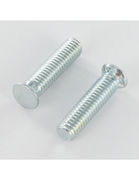 Parafuso de metais cabeça fresada dentado M6X25 diâmetro da cabeça 8,5 Aço zinco branco