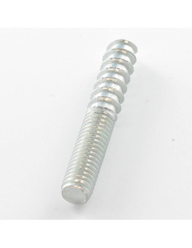 Parafuso misto para pé da cama 8X60 30 mm rosca de madeira 30 mm rosca de metal Aço zinco branco 100 PPM
