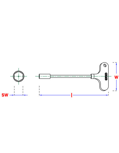 Chave em T para Porca sextavada 6X157 - Parafuso Express