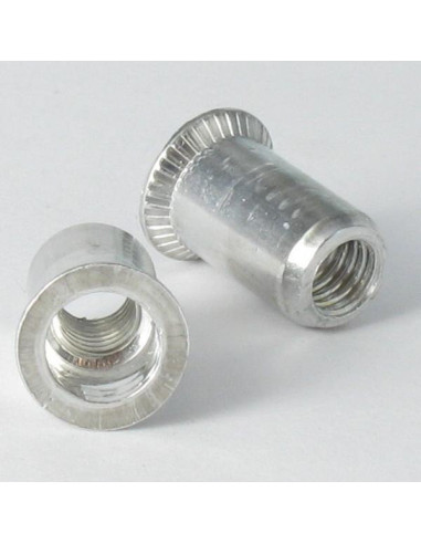 Porca de cravar fundo fechado Aço zinco branco M4 6X13 cabeça fresada