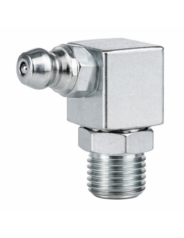 Ingrassatore angolato 90° quadrado M10 passo de rosca de 100 Aço zinco branco