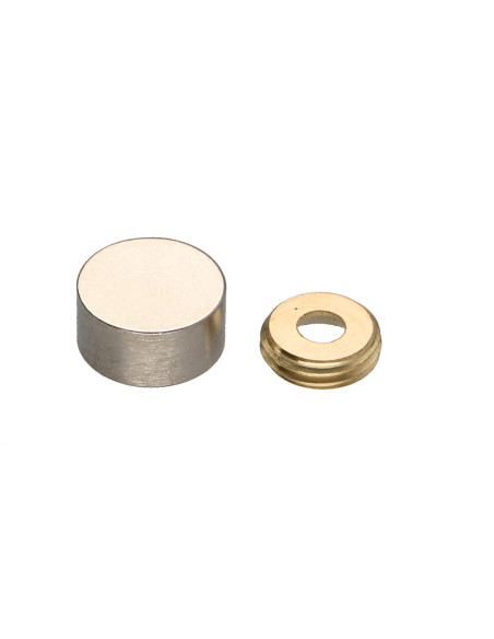 Tampa de proteção cilíndrica ou tapa parafuso (1 tampa de proteção e 1 anilha de parafuso) Bronze niquelado