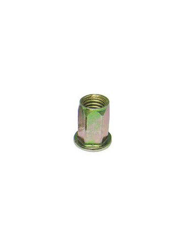 Porca rebite hexagonal cabeça plana 9X15,5 M6 Dicromato