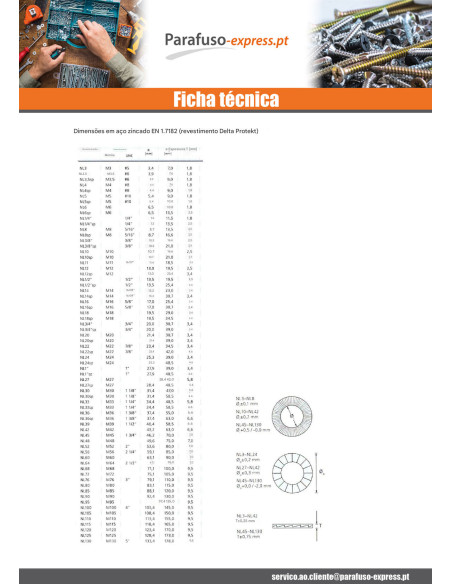 Rondela NORD-LOCK ® Aço bruto DELTA PROTEGER M27 720 Horas de nevoeiro salino sem corrosão vermelha