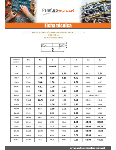 Rondela liso M12X27X2,5 M Bronze - Parafuso Express