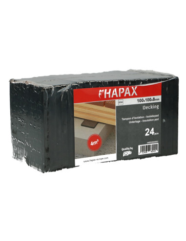 Lote de 24 Almofadas de proteção de vigas 100X100X8 EPDM