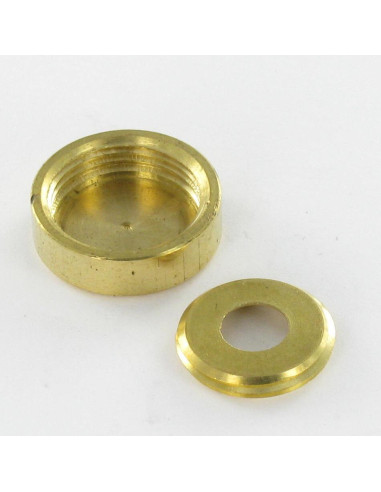 Tampa de proteção cilíndrica ou tapa parafuso (1 tampa de proteção e 1 anilha de parafuso) Bronze diâmetro 15