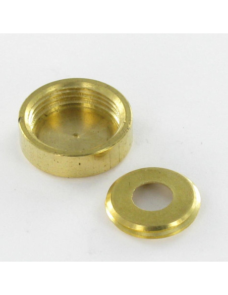 Tampa de proteção cilíndrica ou tapa parafuso (1 tampa de proteção e 1 anilha de parafuso) Bronze diâmetro 15