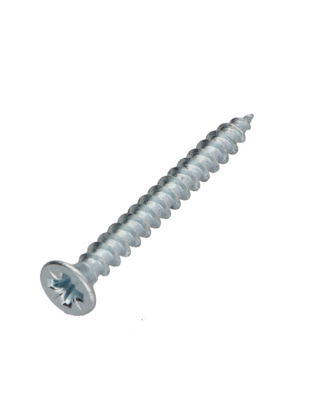 Parafuso de madeira aglomerado PREMIUM cabeça fresada Pozi PZ6 4X45 Aço zinco branco