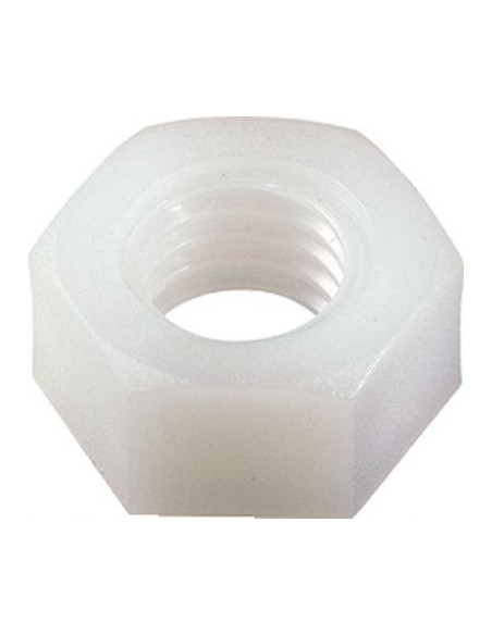 Porca natural nylon hexagonal HU M6 - Parafuso Express