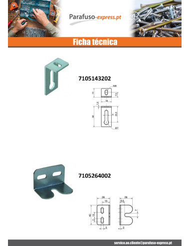 Curva ajuste 70X55X20 3 orifícios Aço zinco branco