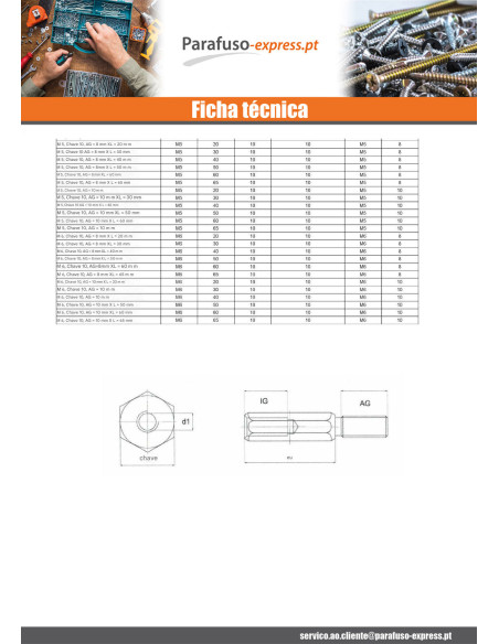 Espaçador hexagonal macho fêmea M3X20 chave de 6 MACHO 8MM Nylon