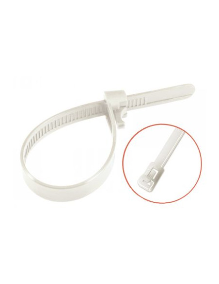 Braçadeiras reabertasCliquez pour utiliser cette solution 7,6X300 nylon branco poliamida 6.6