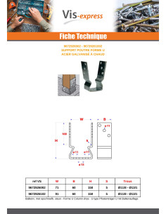 Suporte para viga forma U 91X60X150 forte resistência à corrosão Aço galvanizado a quente 2