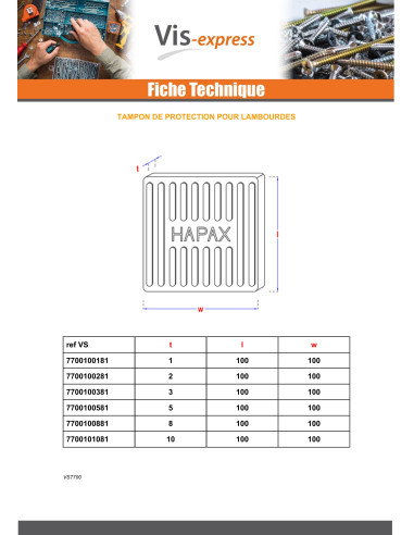 Lote de 36 Almofadas de proteção de vigas 100X100X5 EPDM