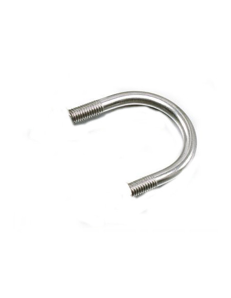 Parafuso em forma U fundo redondo M 8 35X27 roscado sobre 15/15 5,8 Aço zinco branco