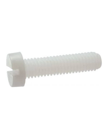 Parafuso de metais cabeça cilíndrica sulcada M5X30 poliamida 6.6 natural nylon