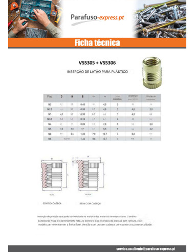 Inserto sem cabeça FINFIX Bronze M6X12,7 - Parafuso Express