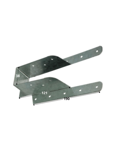 Suporte para viga com aba dobrável sendzimir 38X121