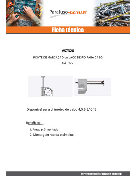 Alça con BATER diâmetro 10 nylon branco - Parafuso Express