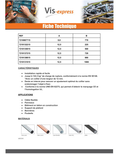 Abraçadeira de aperto em aço inoxidável nylon branco poliamida 6.6 4,8X300