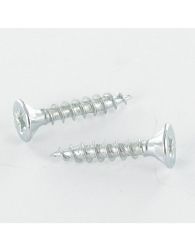 Parafuso de madeira aglomerado VBA3 cabeça fresada Pozi 6X45 Aço zinco branco