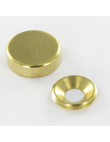 Tampa de proteção cilíndrica ou tapa parafuso (1 tampa de proteção e 1 anilha de parafuso) Bronze diâmetro 18