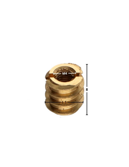 Inserto sulcada Bronze M4 6,5 x 8 fenda 1,20 - Parafuso Express
