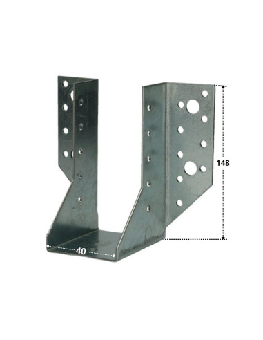 Suporte para vigas em forma de U con Asas exterior sendzimir 40X148