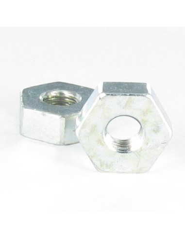Porca Aço zinco branco hexagonal M12 espessura 10,5 sobre plano 26