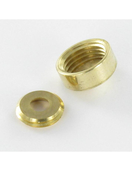 Tampa de proteção cónica ou tapa parafuso (1 tampa de proteção e 1 anilha de parafuso) Bronze diâmetro 15 para