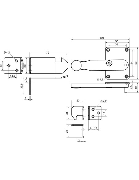 Ferragem para mesa 3 Unidades Aço bruto - Parafuso Express