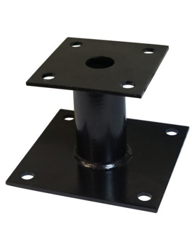 Postbasis fixo 140X140 forte resistência à corrosão Aço galvanizado a quente Preto