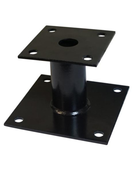 Postbasis fixo 140X140 forte resistência à corrosão Aço galvanizado a quente Preto