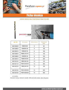 Fischer broca MULTIMATERIAIS 8/80/120 - Parafuso Express 2